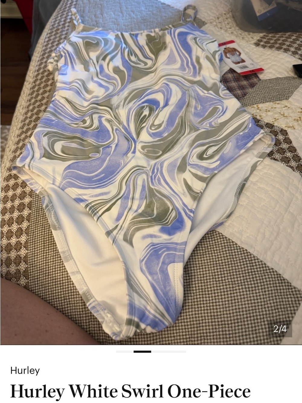 Hurley White, Lavender & Olive Swirl One-Piece Suit